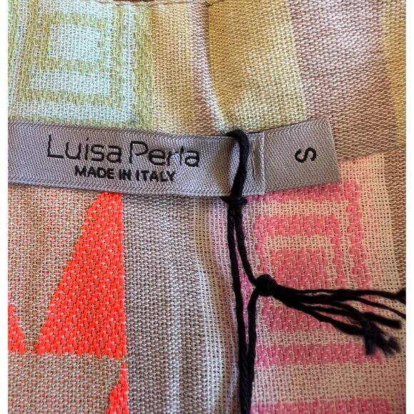 Anthropologie Luisa Perla Tiered Split Neck Bell Slevee Aztec Tribal Dress Small - Picture 8 of 16